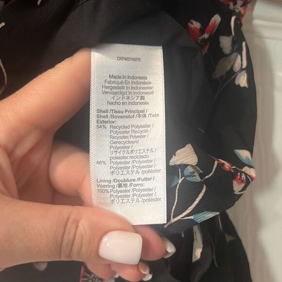 ✨MADEWELL Botanical Print Wrap Sz XS Top In True Black✨ - Picture 9 of 9